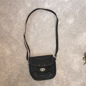 Black cross body purse.
